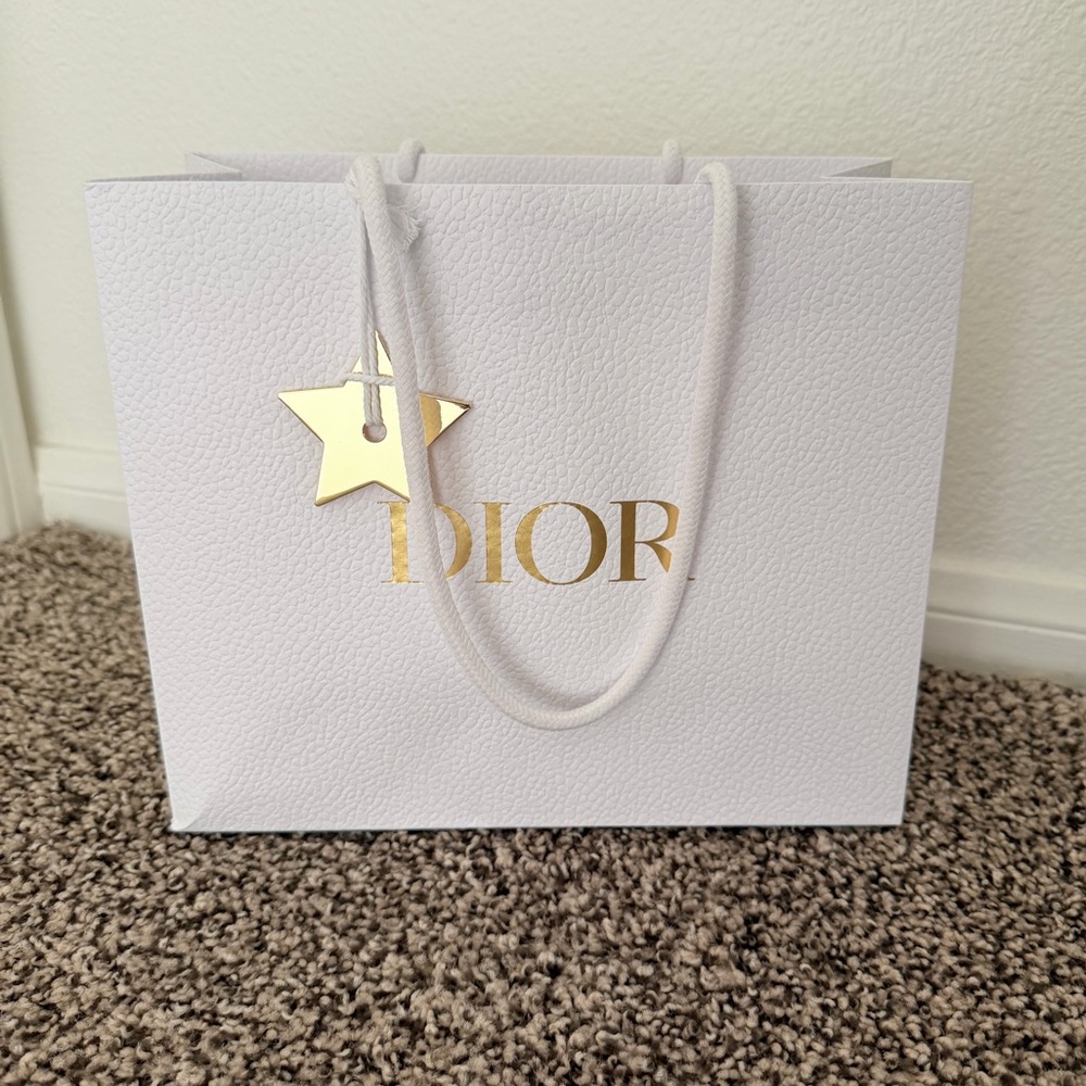 White Dior Shopping Bag Star Charm
